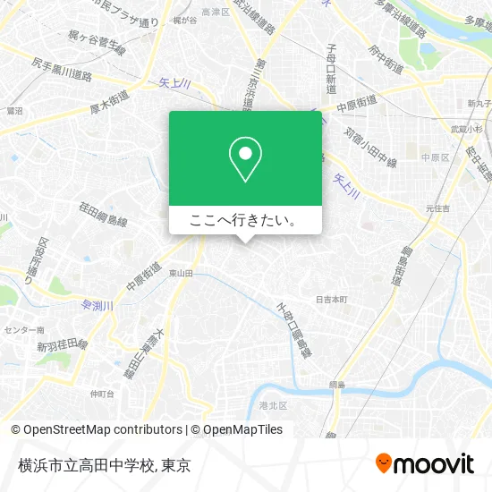 横浜市立高田中学校地図