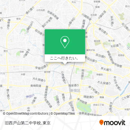旧西戸山第二中学校地図