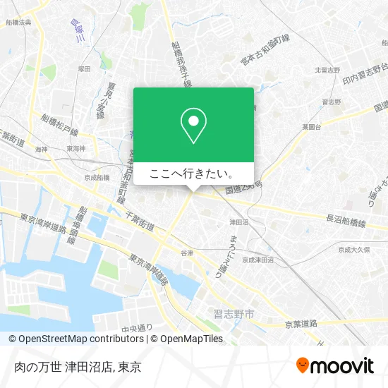 肉の万世 津田沼店地図