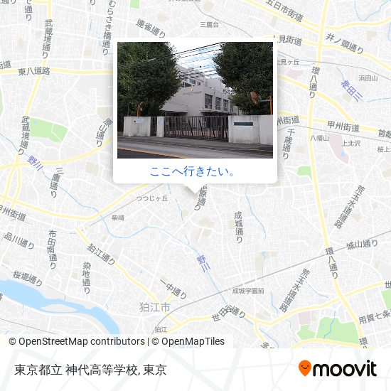 東京都立 神代高等学校地図