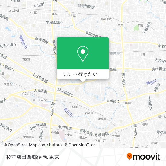 杉並成田西郵便局地図