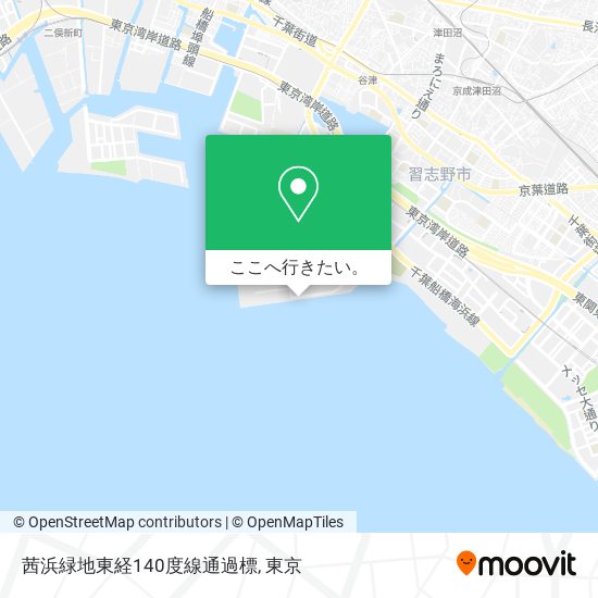 茜浜緑地東経140度線通過標地図