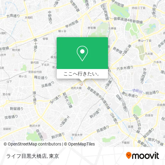 ライフ目黒大橋店地図