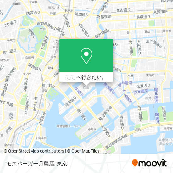 モスバーガー月島店地図