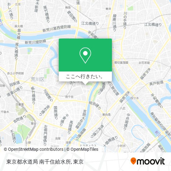東京都水道局 南千住給水所地図