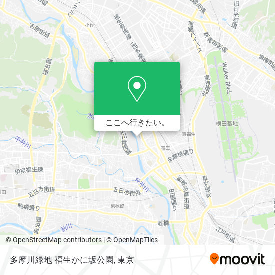 多摩川緑地 福生かに坂公園地図