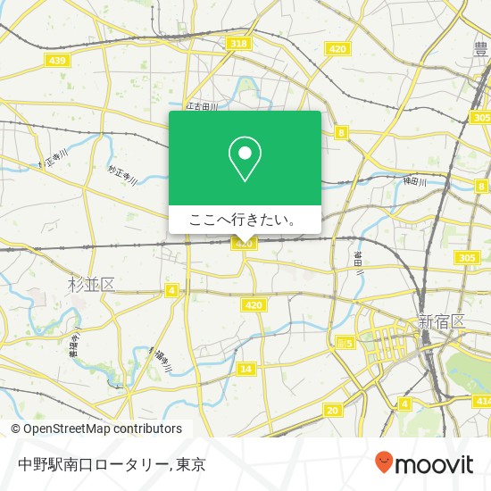中野駅南口ロータリー地図