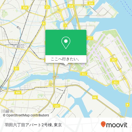羽田六丁目アパート2号棟地図
