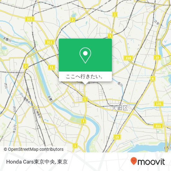Honda Cars東京中央地図
