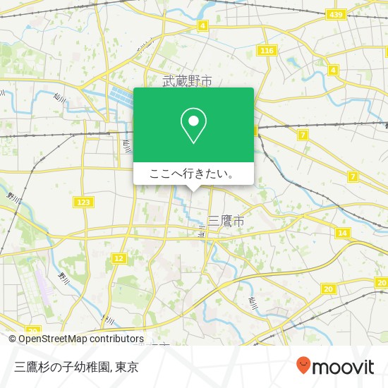 三鷹杉の子幼稚園地図