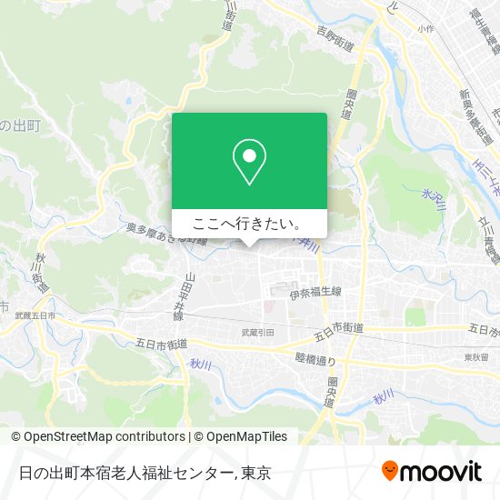 日の出町本宿老人福祉センター地図