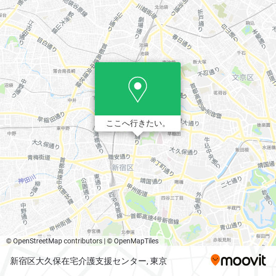 新宿区大久保在宅介護支援センター地図