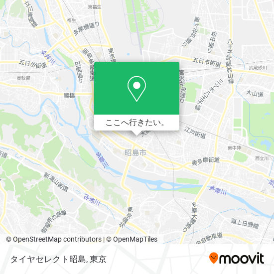 タイヤセレクト昭島地図