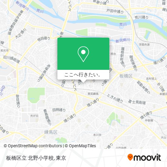 板橋区立 北野小学校地図