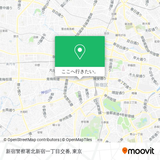 新宿警察署北新宿一丁目交番地図