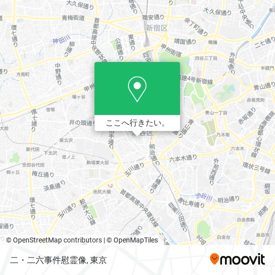 二・二六事件慰霊像地図