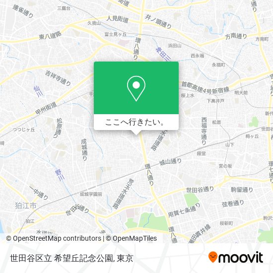 世田谷区立 希望丘記念公園地図