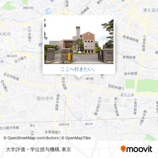 大学評価・学位授与機構地図