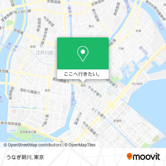 うなぎ朝川地図
