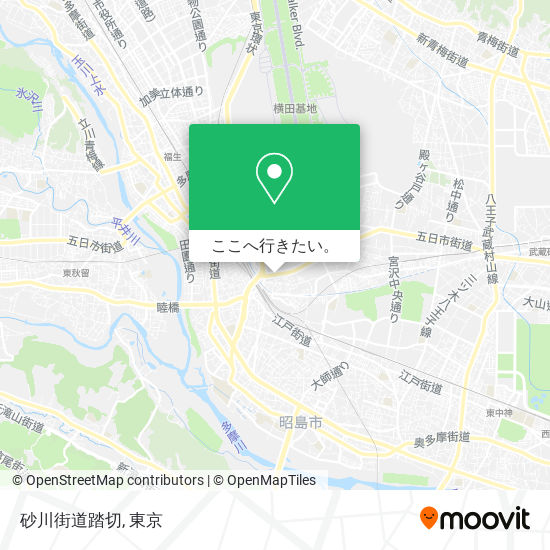 砂川街道踏切地図