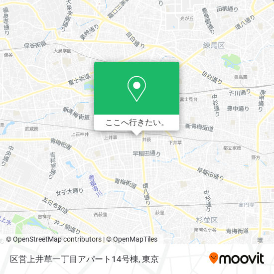 区営上井草一丁目アパート14号棟地図
