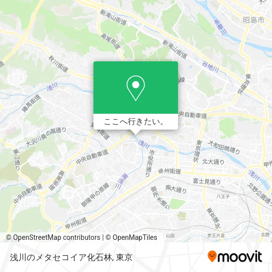 浅川のメタセコイア化石林地図