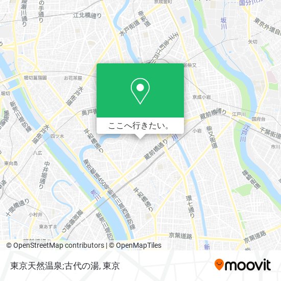 東京天然温泉;古代の湯地図