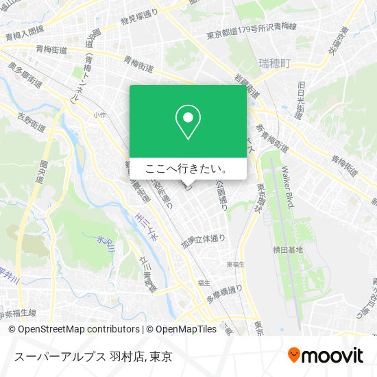 スーパーアルプス 羽村店地図
