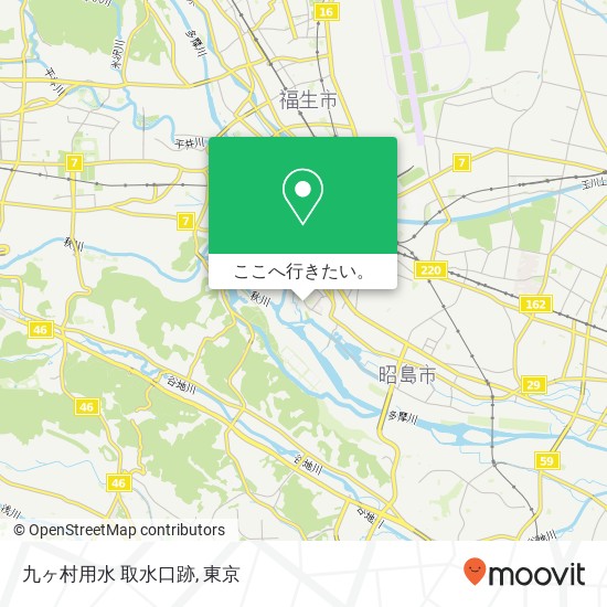 九ヶ村用水 取水口跡地図