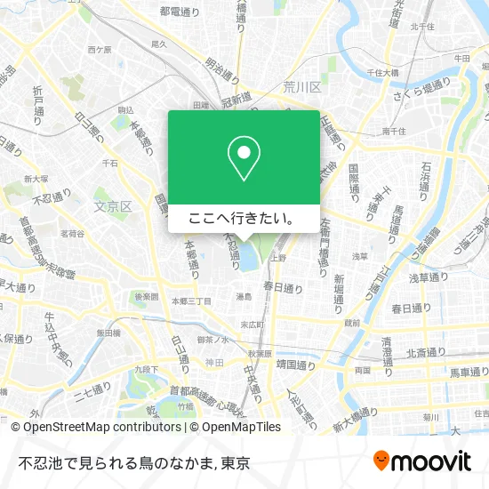 不忍池で見られる鳥のなかま地図