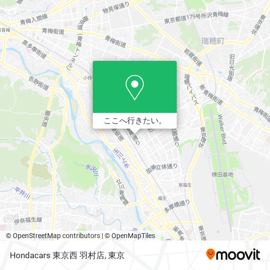 Hondacars 東京西 羽村店地図