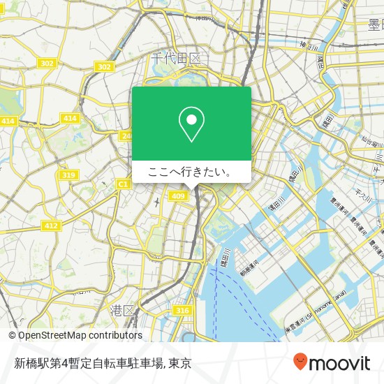 新橋駅第4暫定自転車駐車場地図