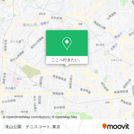 滝山公園　テニスコート地図