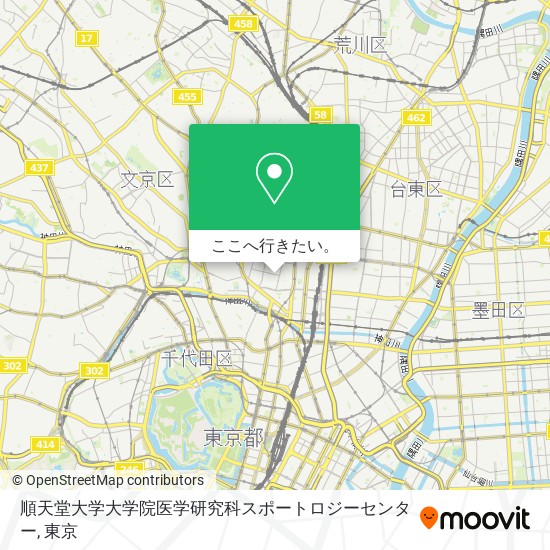 順天堂大学大学院医学研究科スポートロジーセンター地図