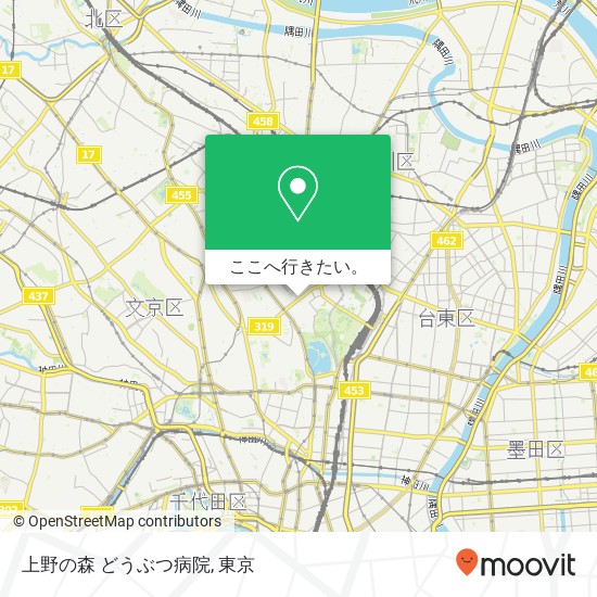 上野の森 どうぶつ病院地図
