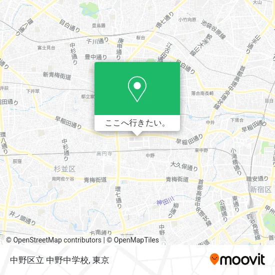 中野区立 中野中学校地図
