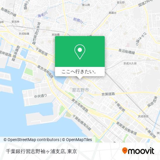 千葉銀行習志野袖ヶ浦支店地図