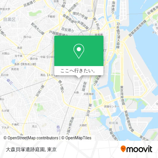 大森貝塚遺跡庭園地図