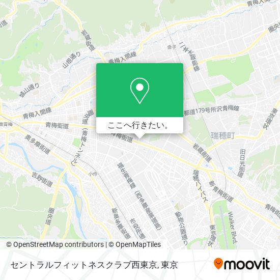 セントラルフィットネスクラブ西東京地図