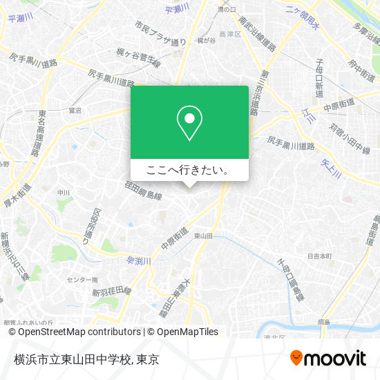 横浜市立東山田中学校地図