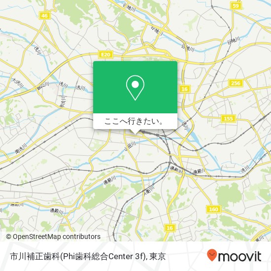市川補正歯科(Phi歯科総合Center 3f)地図