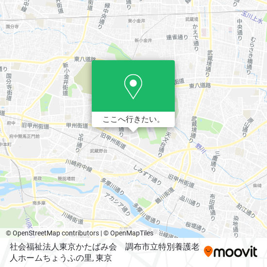社会福祉法人東京かたばみ会　調布市立特別養護老人ホームちょうふの里地図