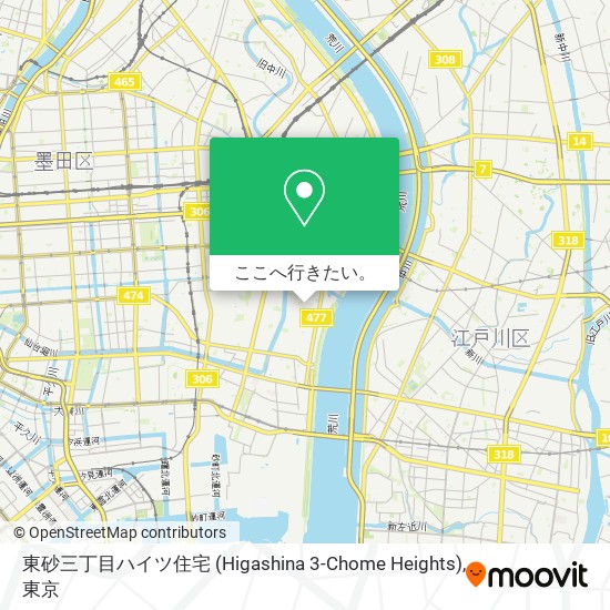 東砂三丁目ハイツ住宅 (Higashina 3-Chome Heights)地図