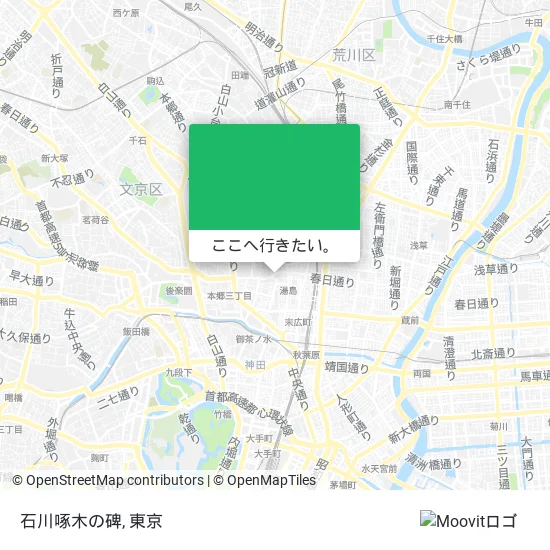 石川啄木の碑地図