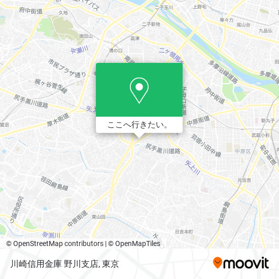 川崎信用金庫 野川支店地図