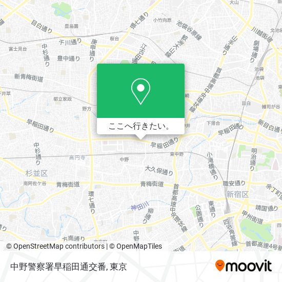中野警察署早稲田通交番地図