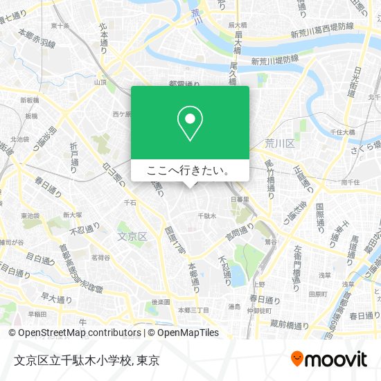 文京区立千駄木小学校地図