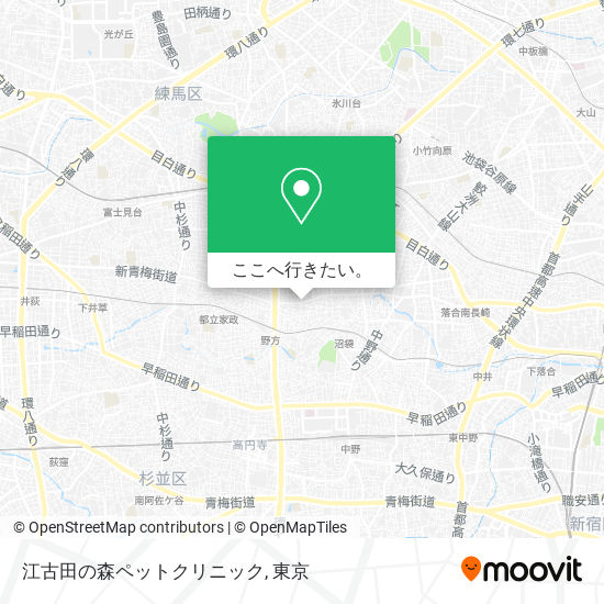 江古田の森ペットクリニック地図
