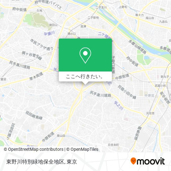 東野川特別緑地保全地区地図