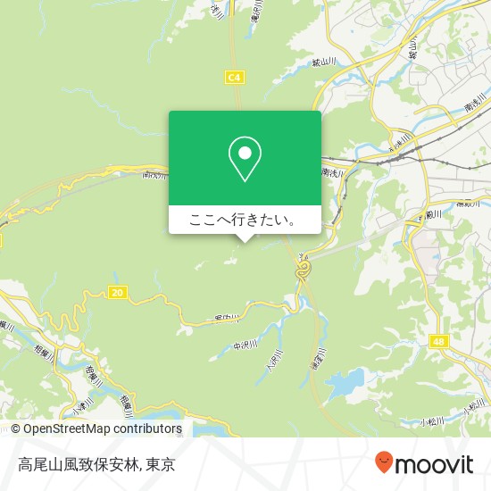 高尾山風致保安林地図